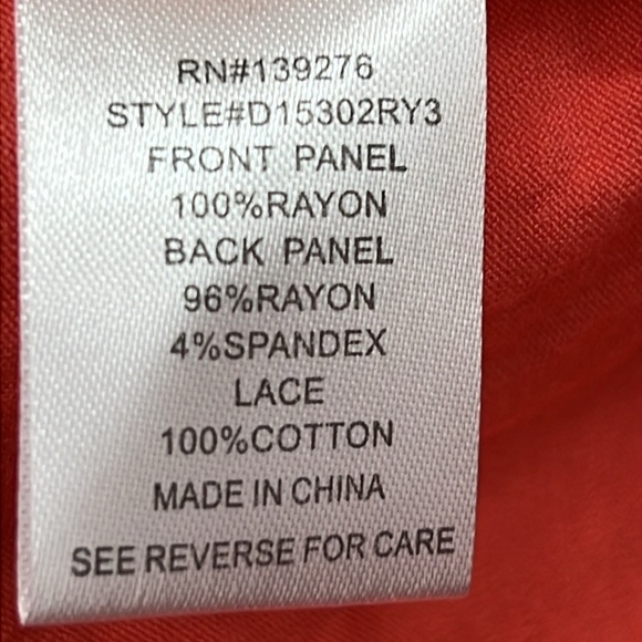 Daniel Rainn Women’s Top/Blouse Sz M Coral Rayon/Spandex Cotton Lace Detail NWT - Picture 9 of 11